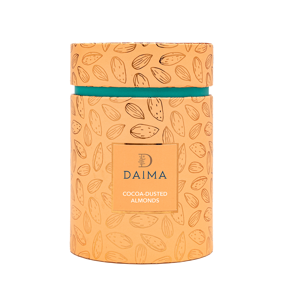 Picture of Pre Packed Dragee Cylinder Box Almond Cocoa Powder 270gm